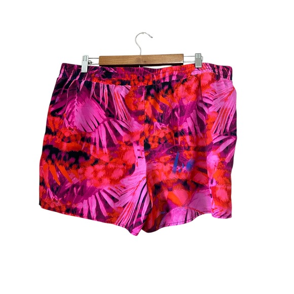 ANA A New Approach Women's XL Pink Tropical Leaf Print Elastic Waist Shorts - Picture 6 of 6